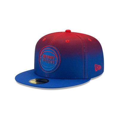 Blue Detroit Pistons Hat - New Era NBA Back Half 59FIFTY Fitted Caps USA6725041